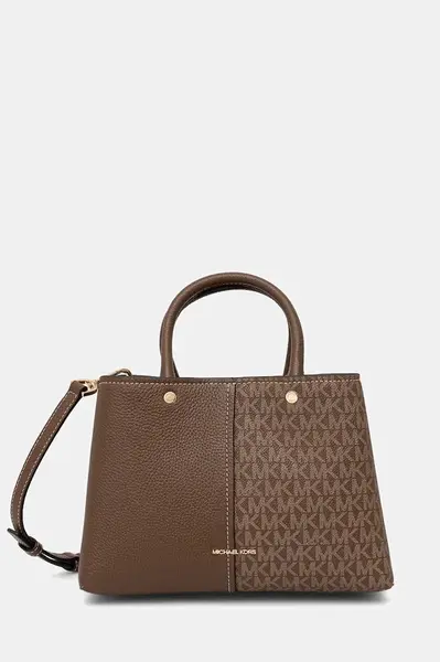 Kabelka MICHAEL Michael Kors FLORA hnědá barva, 30T5GFFS2B