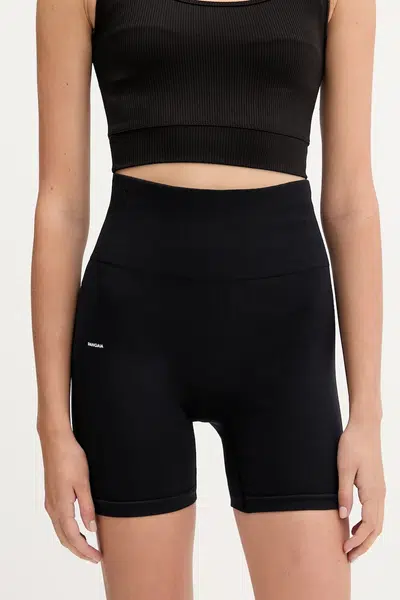 Kraťasy Pangaia Plant-Stretch Compressive Shorts dámské, modrá barva, high waist, 10002485