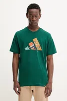Bavlněné tričko adidas Doodle Hunt Skate Graphic T-Shirt pánské, zelená barva, s potiskem, JM6500