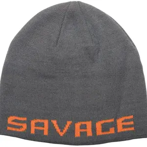 Savage gear čepice logo beanie one size rock grey orange