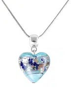 Lampglas Půvabný náhrdelník Ice Heart s ryzím stříbrem v perle Lampglas NLH29