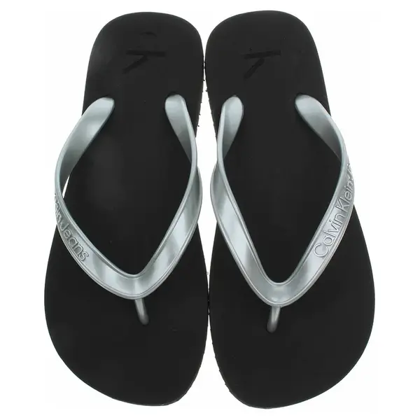 Dámské plážové pantofle Calvin Klein YW0YW01719 00T Black-Silver 38