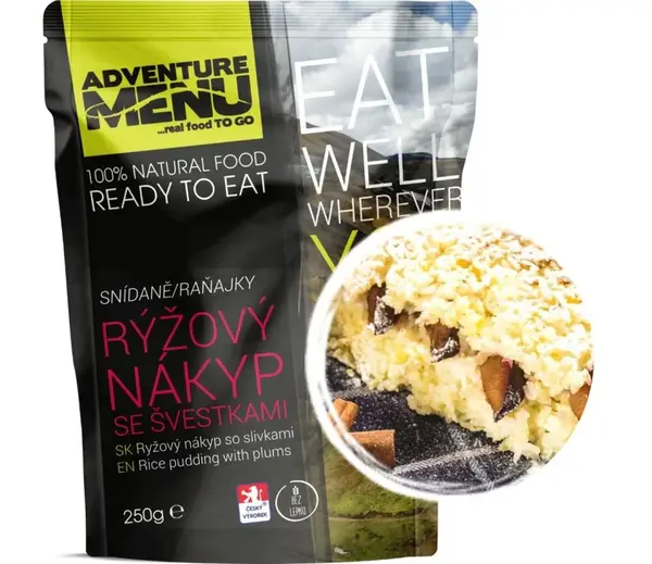 Adventure menu rýžový nákyp se švestkami