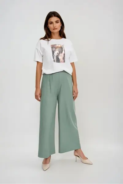 Marisse Olive Creased Trousers