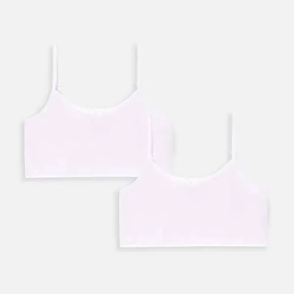 Dětská podprsenka Coccodrillo 2-pack bílá barva, BASIC UNDERWEAR