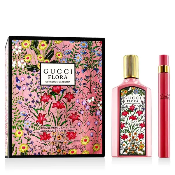 Gucci Flora Gorgeous Gardenia EDP 100 ml + EDP MINI 10 ml W (Travel Exclusive Set)