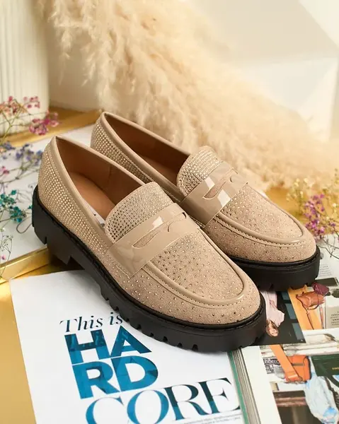 Resti Women's moccasins with zircons Shineshine