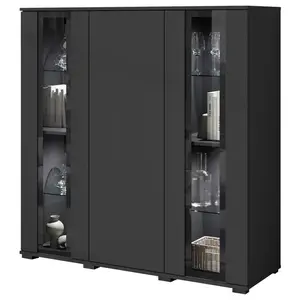 Livetastic VYSOKÁ KOMODA, černá, 120/121,9/39,5 cm