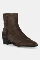 Semišové boty Tommy Hilfiger TH SUEDE POINTY ZIP BOOTIE