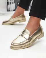 Resti Golden women's moccasins made of eco leather Zibom- Footwear