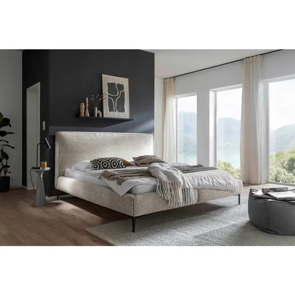 MID.YOU ČALOUNĚNÁ POSTEL, 180/200 cm, krémová, černá