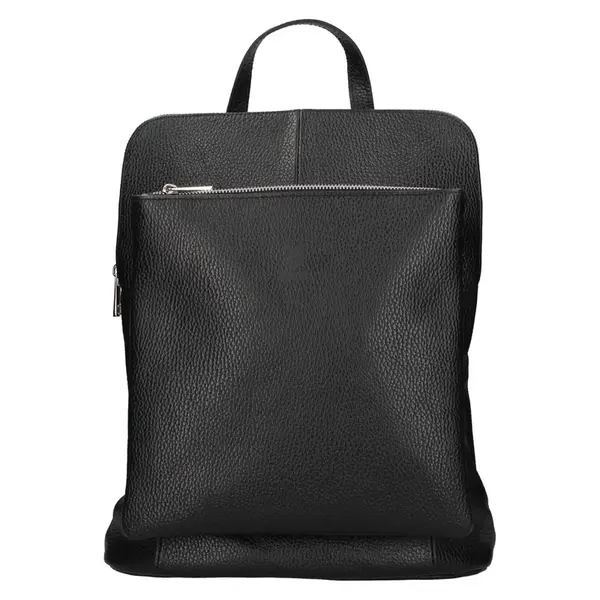 Dámska kožená batôžko-kabelka Italia Ella - čierna
