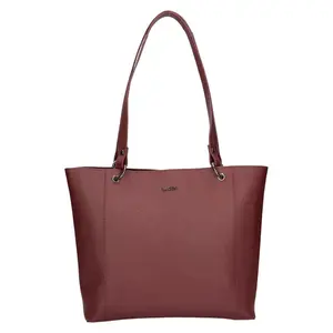Dámska kožený kabelka Lagen Lidda - tmavo vínová