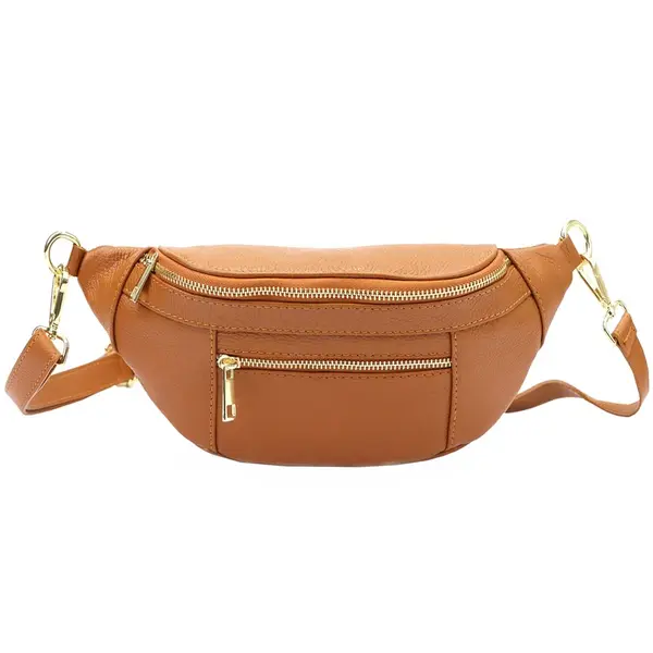 Dámska kožená ľadvinka Italia Sabbe - koňak