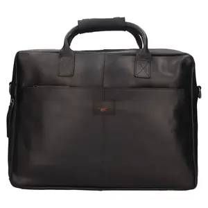 Pánská kožená taška na notebook Mustang Bruno - černá