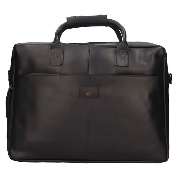 Pánská kožená taška na notebook Mustang Bruno - černá