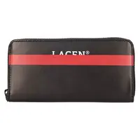 Dámska kožená peňaženka Lagen Laima - čierno-červená