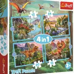Puzzle Jedineční dinosauři 4v1 (12,15,20,24 dílků)