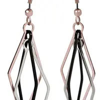 Troli Tříbarevné ocelové náušnice