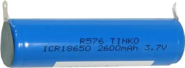 Baterie nabíjecí Li-Ion 18650 3,7V/2600mAh TINKO, páskové vývody