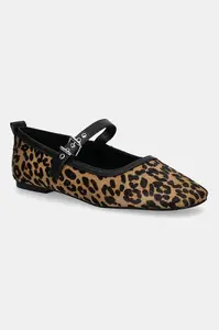 Kožené baleríny Tommy Jeans MARYJANE LEOPARD BALLERINA
