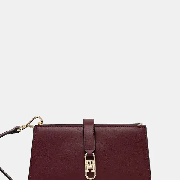 Kabelka Tommy Hilfiger vínová barva, AW0AW18005