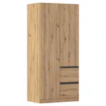 Rauch Möbel ŠATNÍ SKŘÍŇ S OTOČNÝMI DVEŘMI, dub artisan, 91/197/54 cm