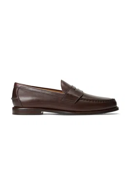 Kožené mokasíny Polo Ralph Lauren Alston Penny pánské, hnědá barva, 803978015001