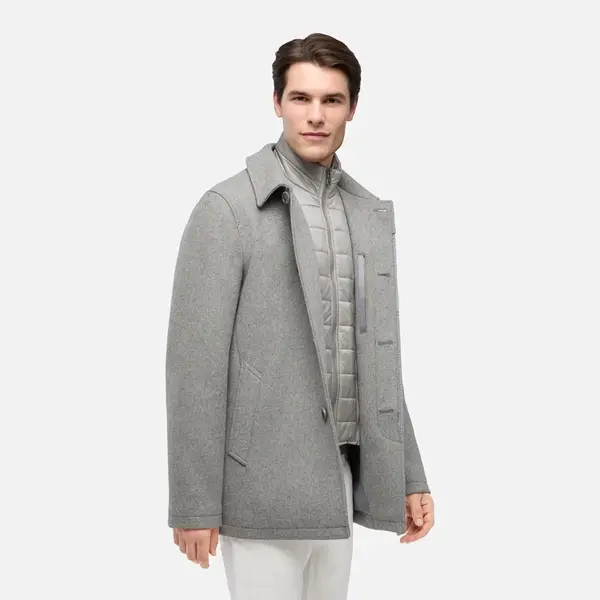 Grey Men's Coat Geox Monreale - Men's