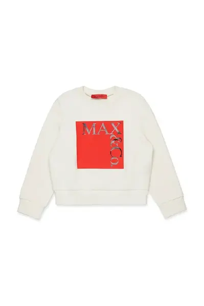 Dětská bavlněná mikina MAX&Co. MAXS3F SWEAT-SHIRT béžová barva, s potiskem, MX0037