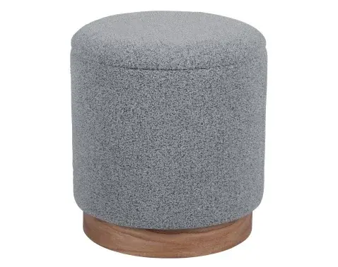 Taburet s úložným prostorem Ingrid, světle šedá strukturovaná látka