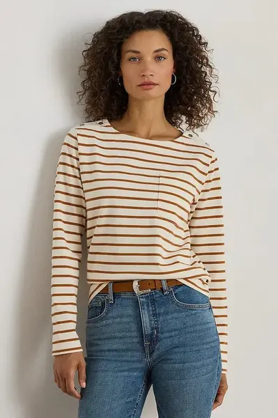 Bavlněné tričko s dlouhým rukávem Lauren Ralph Lauren