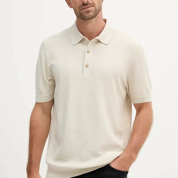Polo tričko BOSS pánské, béžová barva, 50543148