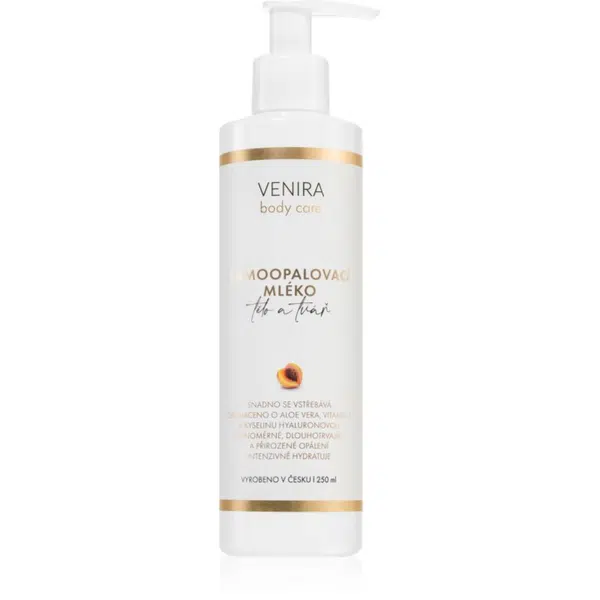 Venira Samoopalovací mléko samoopalovací krém na tělo a obličej Apricot 250 ml