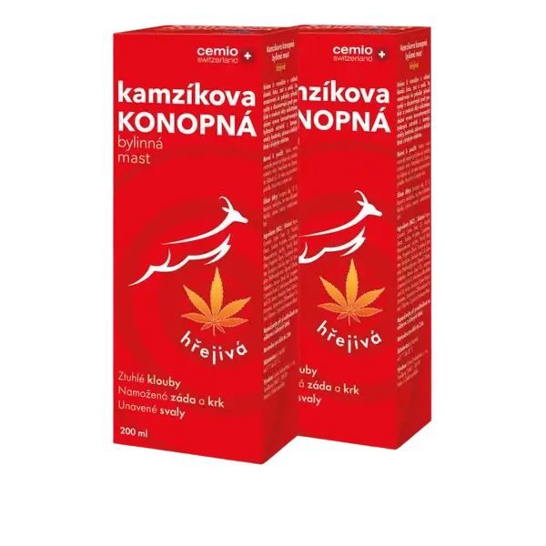 Cemio Kamzíkova konopná bylinná mast hřejivá, 2 × 200 ml