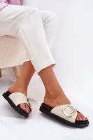 Boto Dámské sandály na platformě se zlatou sponou béžové Jovira