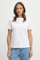 Bavlněné tričko Calvin Klein Jeans dámské, bílá barva, LV047C854G