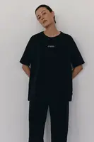 Bavlněné tričko MUUV. SAD GENERATION WITH HAPPY PICTURES dámské, černá barva