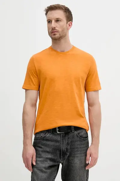 Bavlněné tričko United Colors of Benetton pánské, oranžová barva, 36JGU105U