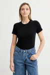 Bavlněné tričko American Vintage dámské, černá barva, SON28G