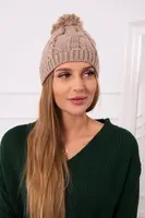 Kesi Čapica s fleece Stefania K278 tmavo béžová