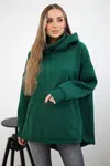 Insulated sweatshirt with back zip dark green