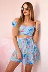 Set with azure flowers