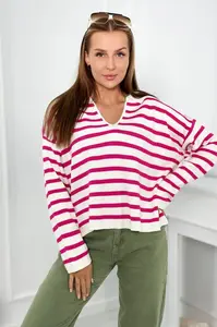 Striped sweater fuchsia