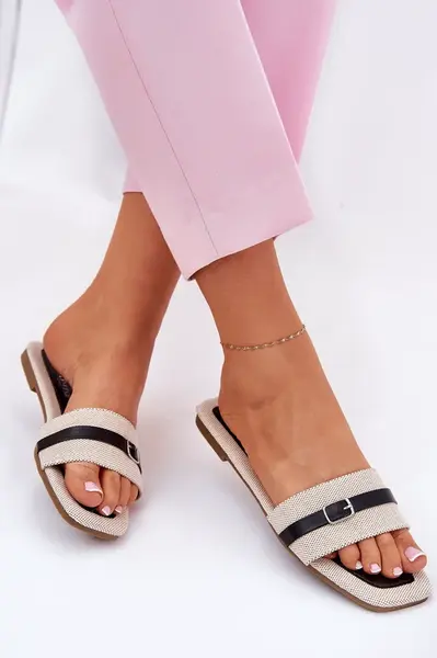 Boto Ploské dámske sandále s pásikom a prackou béžové Zilina