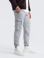 Ombre Men's STRAIGHT LEG cargo pants with triangle pocket pin - gray