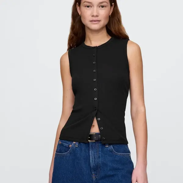 GAP Ribbed cardigan vest - Women's