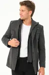 K7532 DEWBERRY MEN'S COAT-DIAGONAL ANTHRACITE