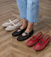 Gemre Červené sieťované balerínky s prackou Turina