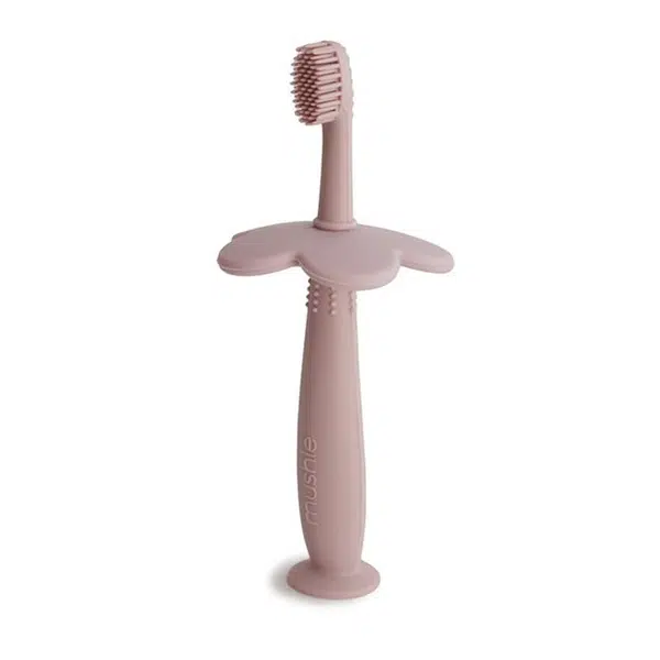 Mushie Learning Toothbrush zubní kartáček Flower Blush 1 ks